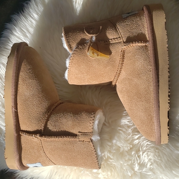 Aussie Merino Tan Suede Slip on Short Boot Y11 nwot - Picture 4 of 11